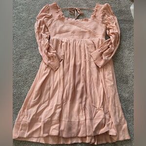 Pink Blush Light Pink Smocked Maternity Mini Dress size M